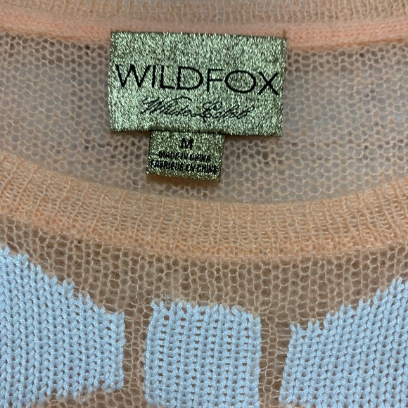 Wildfox White Label Semi Sheer Bow Tie Knit Sweater Size M 46” - Picture 2 of 4